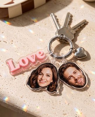 Key ring Love and Personalized Faces