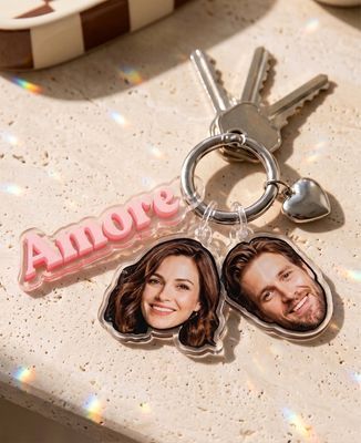 Portachiavi Amore e volti personalizzati
