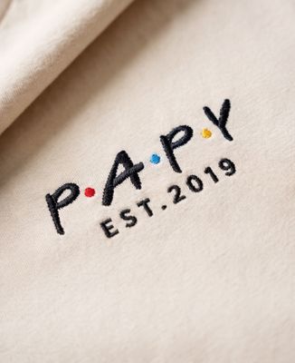 Sweatshirt homme Friends Papy avec prénoms personnalisés - Cadeaux Papy, Cadeaux Mamie