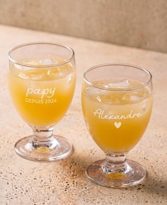 Verre à pastis Papy depuis date et prénoms au verso - Apéro, Cadeaux Papy