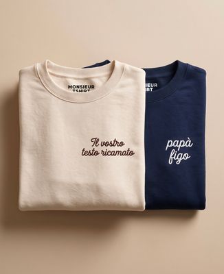 Felpa uomo Testo ricamato personalizzato - Sport, Aperitivo, Regali per coppie, Matrimonio