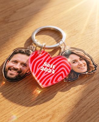 Schlüsselanhänger Ein Herz und zwei individuell gestaltete Gesichter - Geschenke für Paare, Hochzeit, Geschenke Paar Frau, Geschenke Paar Mann