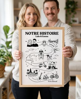 Affiche Notre histoire personnalisée - Cadeaux Couple