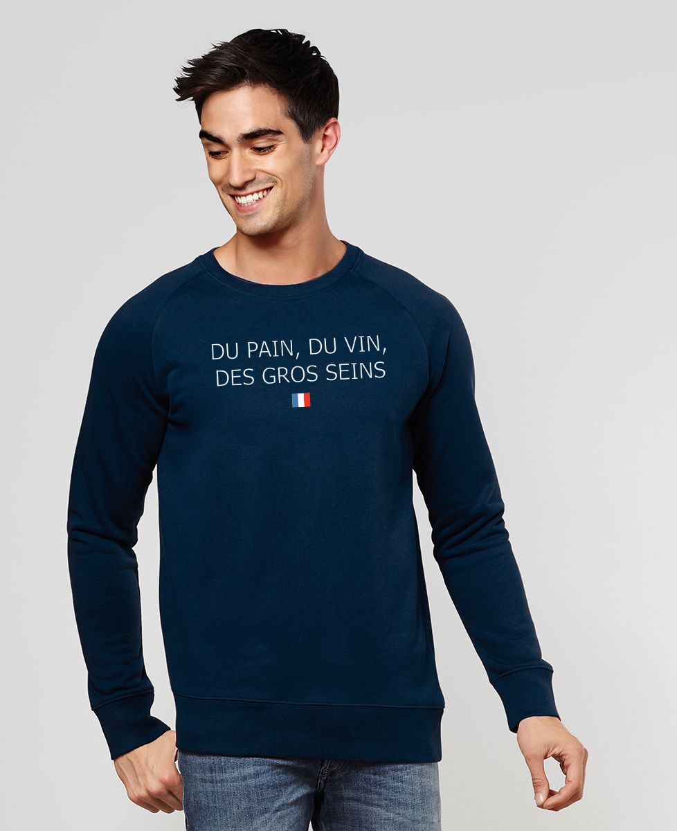 Sweatshirt homme Du Pain du Vin des Gros Seins - Apéro, Cadeaux Couple