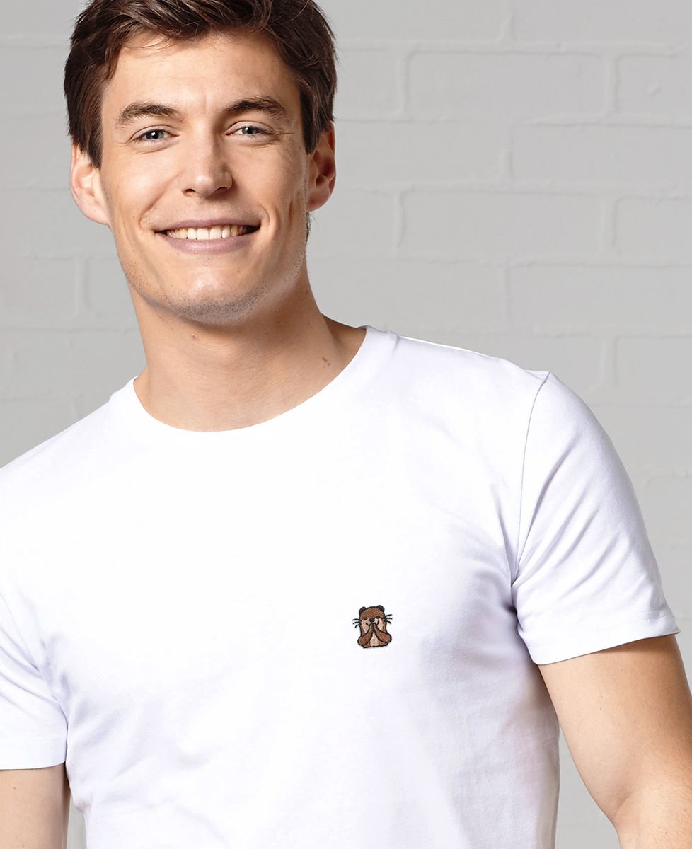 T-Shirt für Männer Otter (gestickt) - Tiere