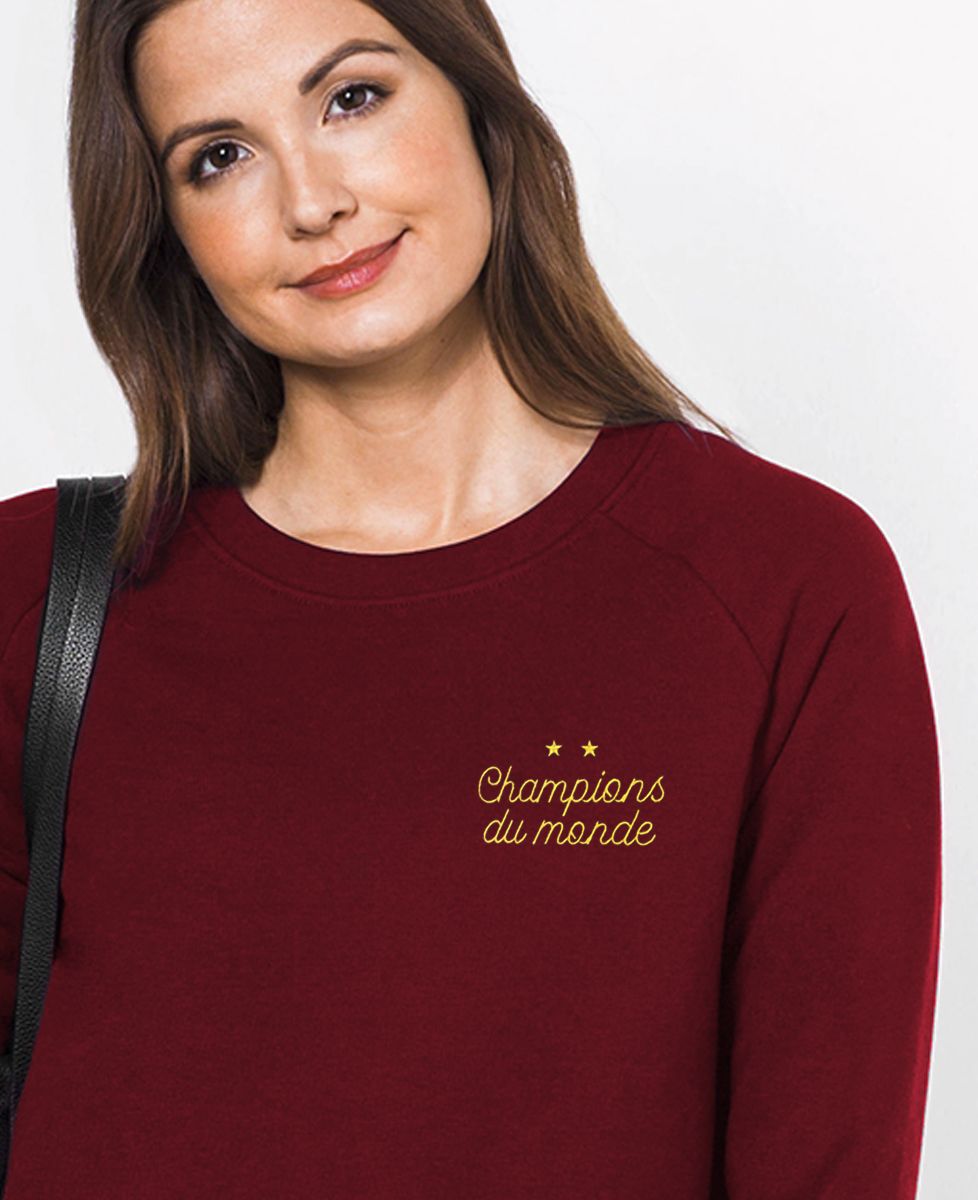 Sweatshirt femme Champions du monde brodé