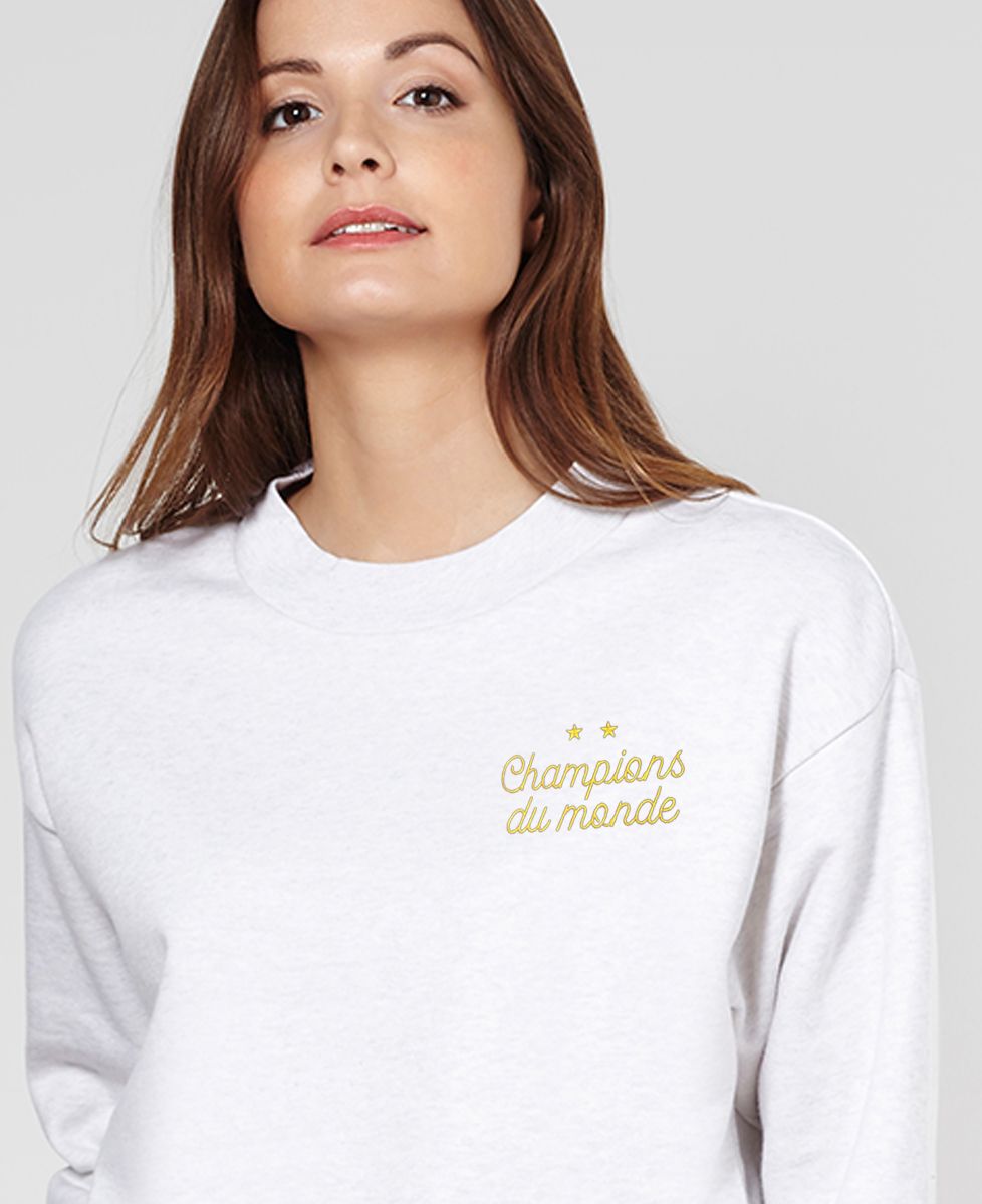 Sweatshirt femme Champions du monde brodé
