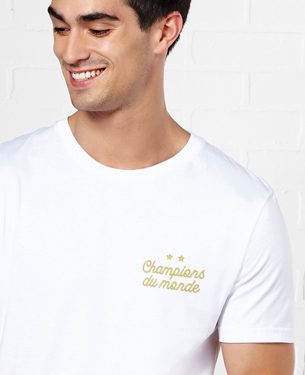 T-Shirt homme Champions du monde brodé