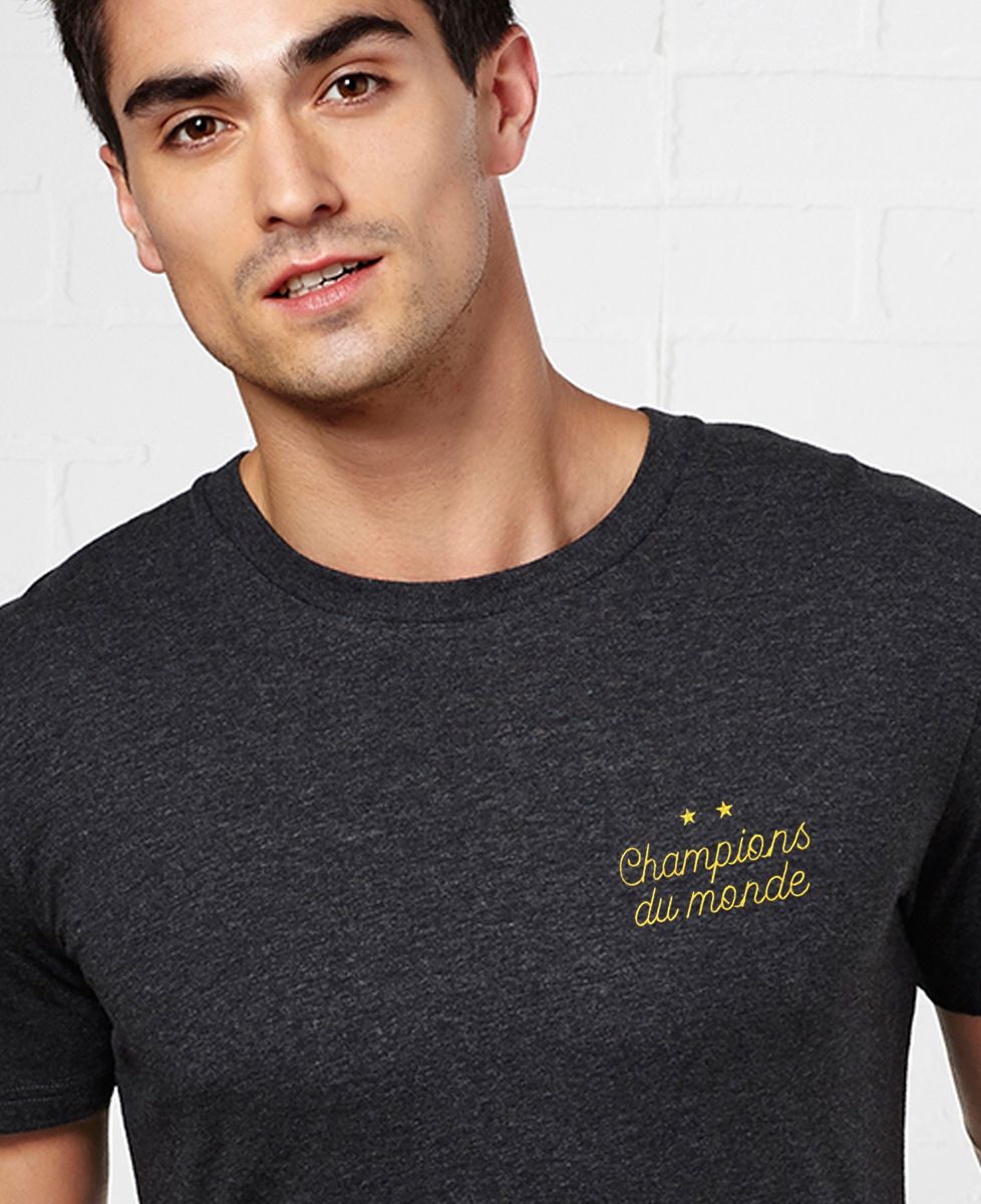 T-Shirt homme Champions du monde brodé