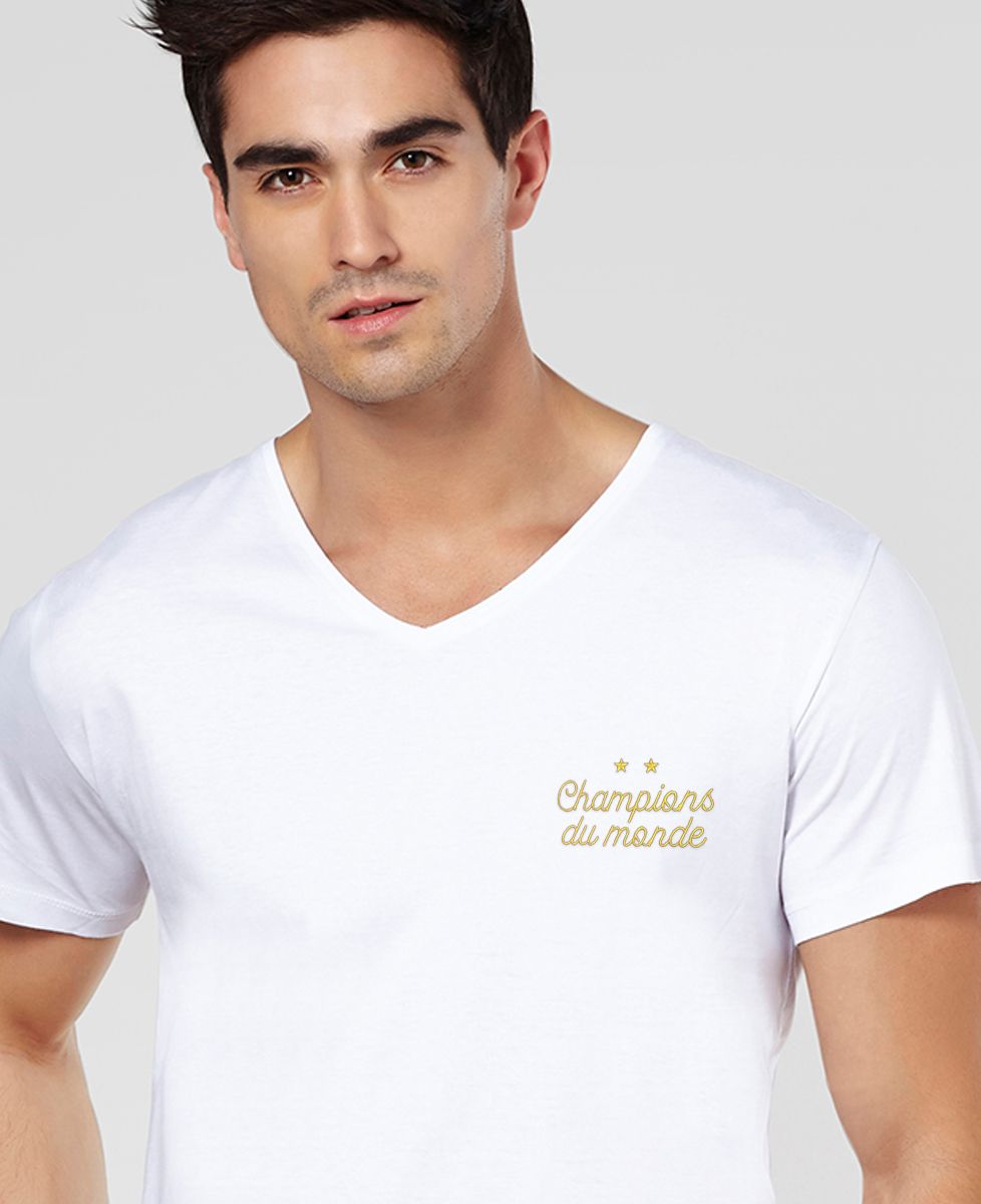 T-Shirt homme Champions du monde brodé