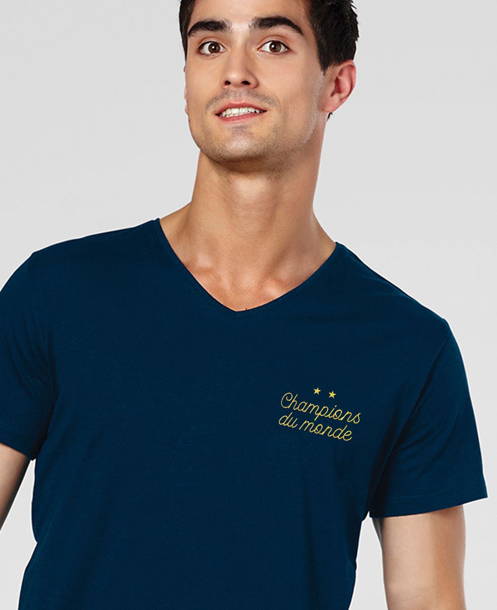 T-Shirt homme Champions du monde brodé