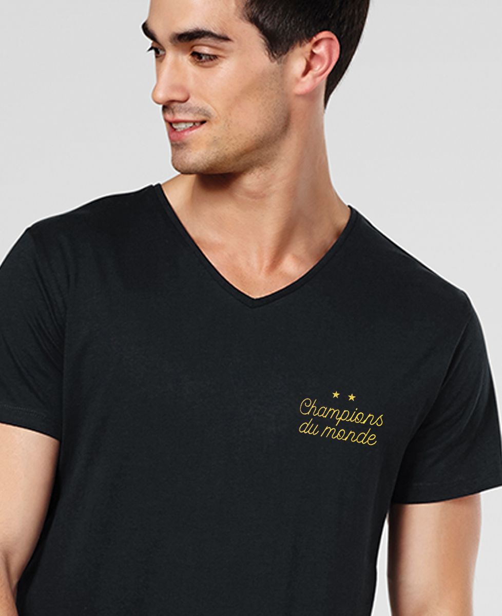 T-Shirt homme Champions du monde brodé
