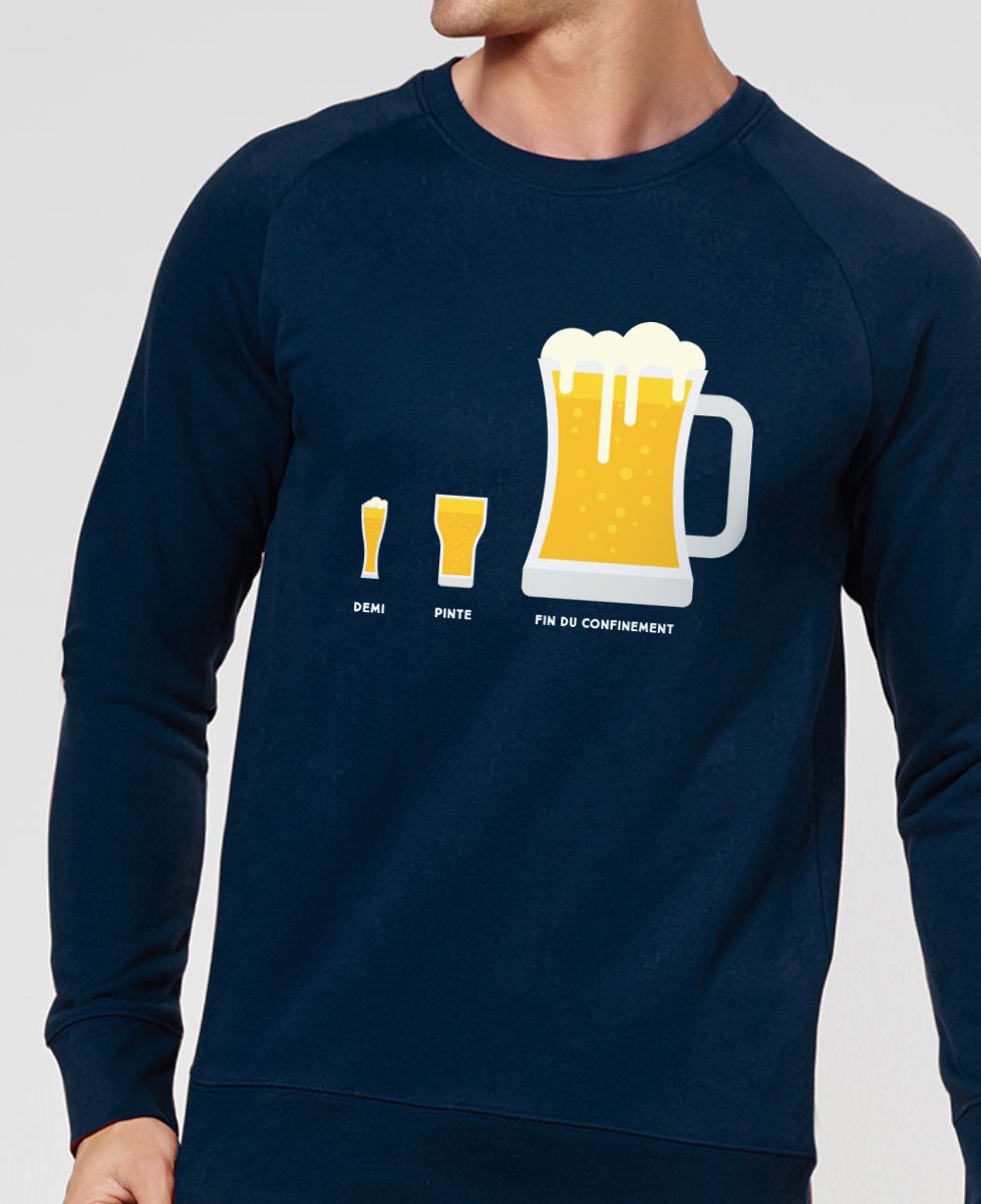 Sweatshirt homme Bière de fin du confinement - Apéro