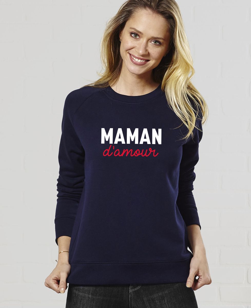 Sweatshirt femme Maman d'amour - Cadeaux Couple, Duo assortis