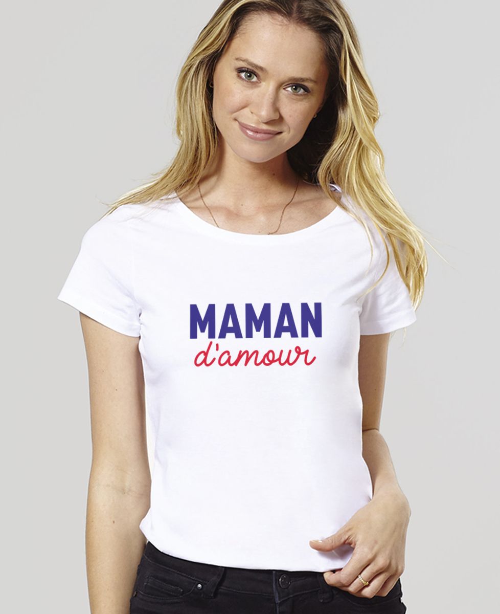 T-shirt femme Maman d'amour - Cadeaux Couple, Duo assortis