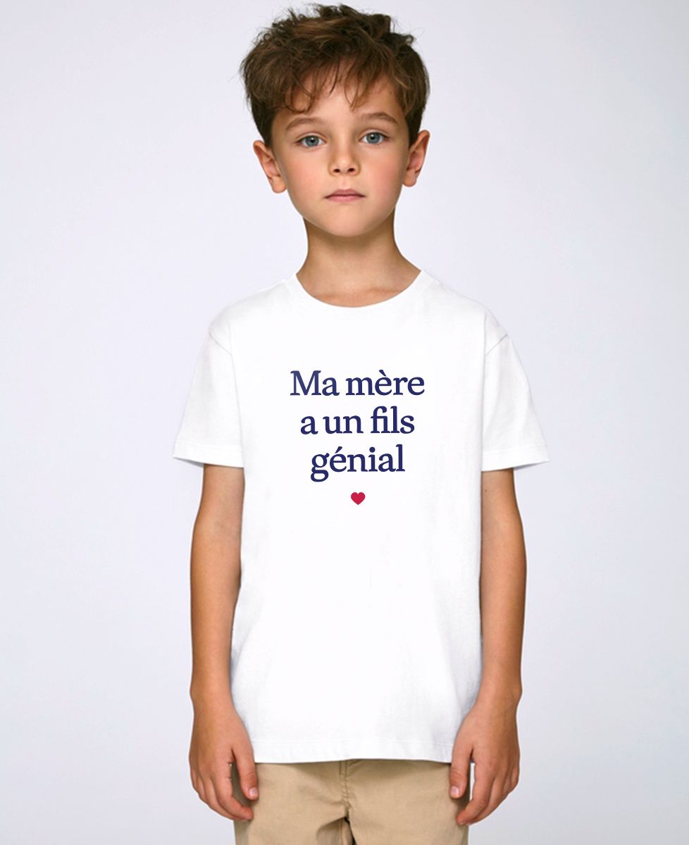 T-shirt enfant Ma mère a un fils génial - Cadeaux Maman, Cadeaux Couple, Duo assortis