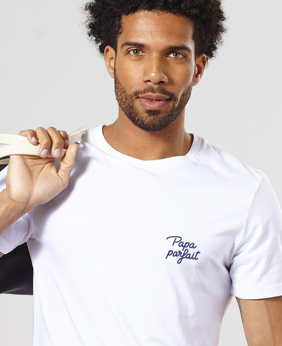 T-shirt homme Papa parfait (brodé) - Cadeaux Papa, Cadeaux Maman