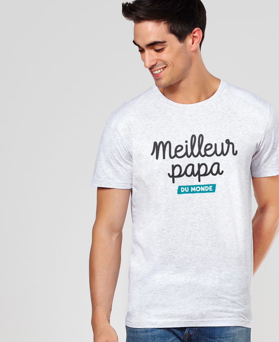 T-shirt homme manche courte, certifié meilleur papa du monde T-shirt homme manche courte, certifié meilleur papa du monde