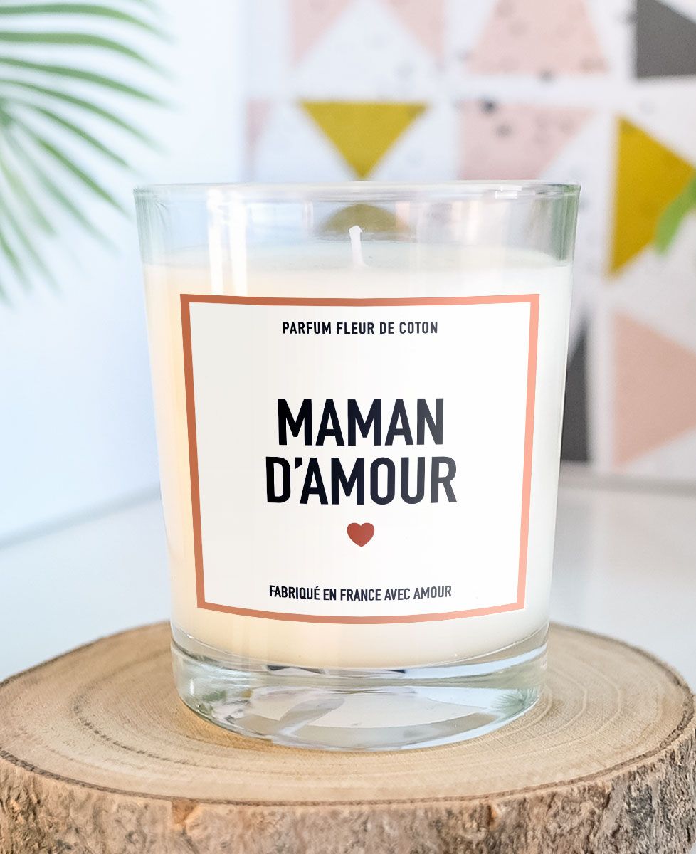 Bougie Maman d'amour petit coeur - Cadeaux Maman, Cadeaux Mamie, Future Maman