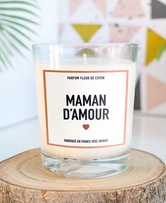 Bougie Maman d'amour petit coeur - Cadeaux Maman, Cadeaux Mamie, Future Maman
