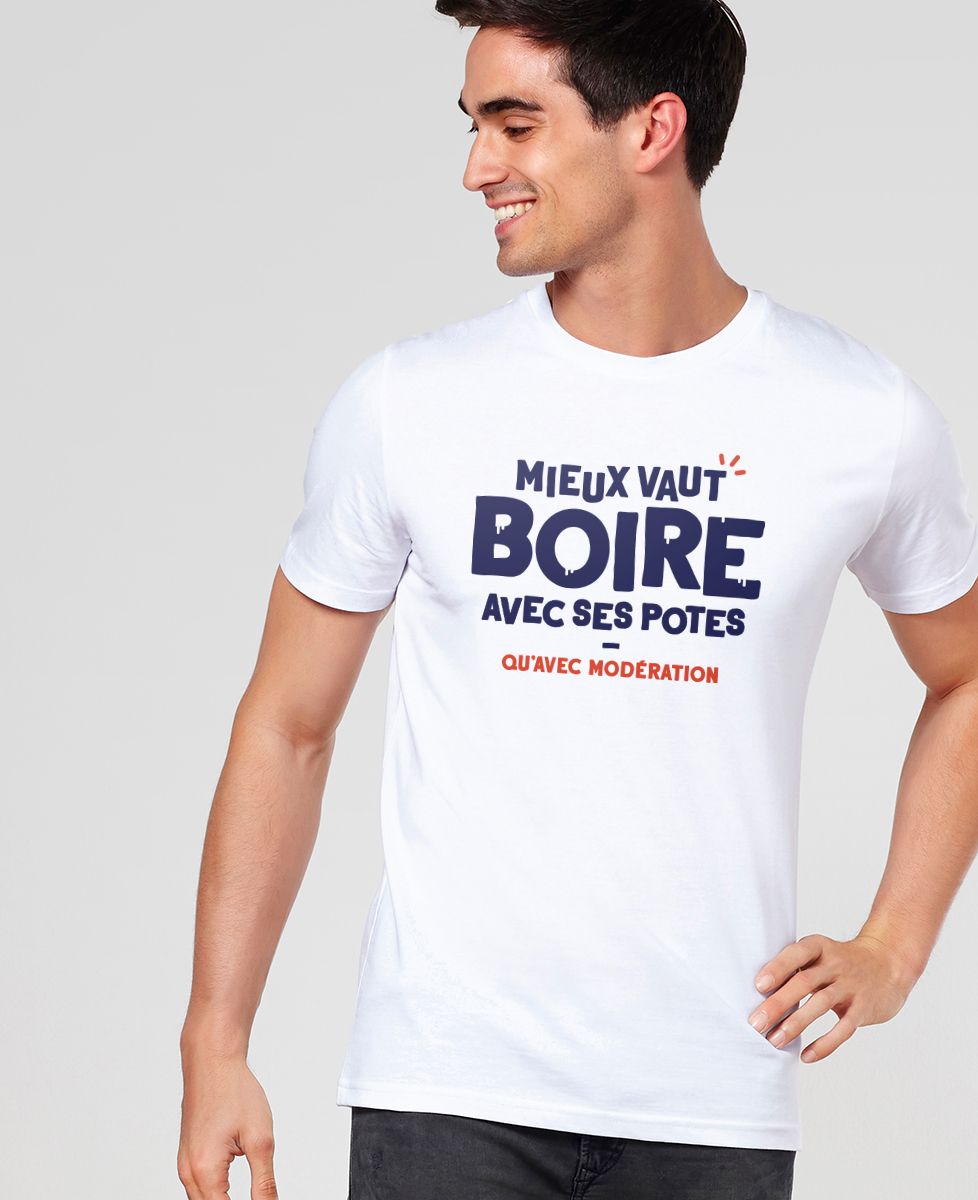 T-shirt homme Mieux vaut boire avec ses potes - Apéro