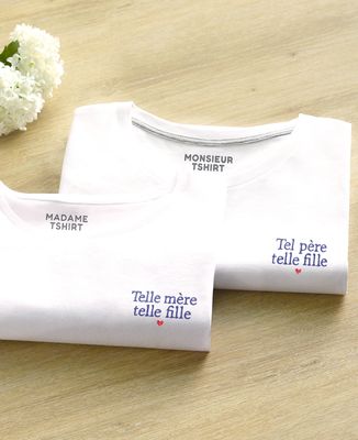 tee-shirt brodé mère fille assorties - Tout Comme Maman