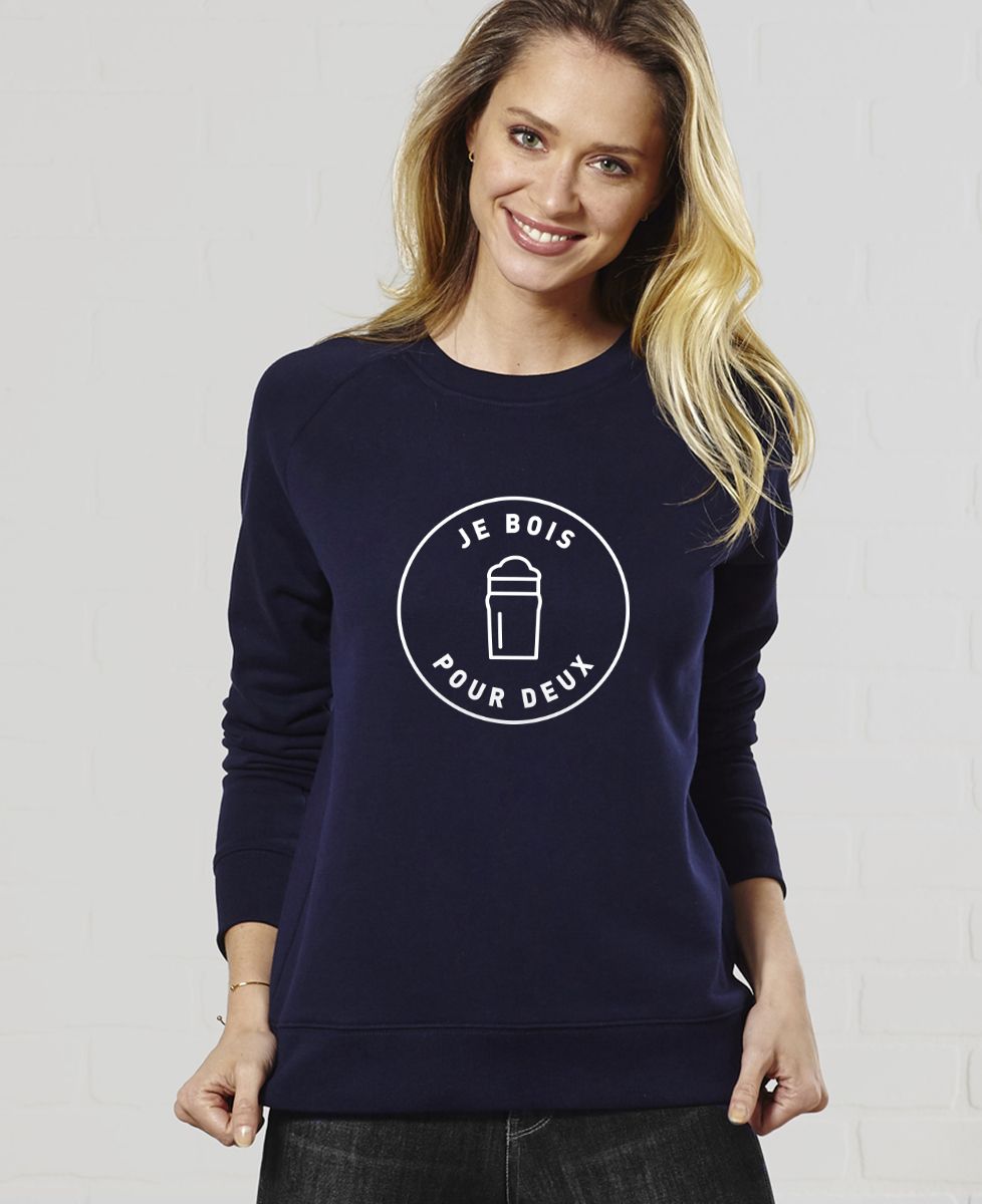 Sweatshirt femme Je bois pour deux - Apéro, Duo assortis