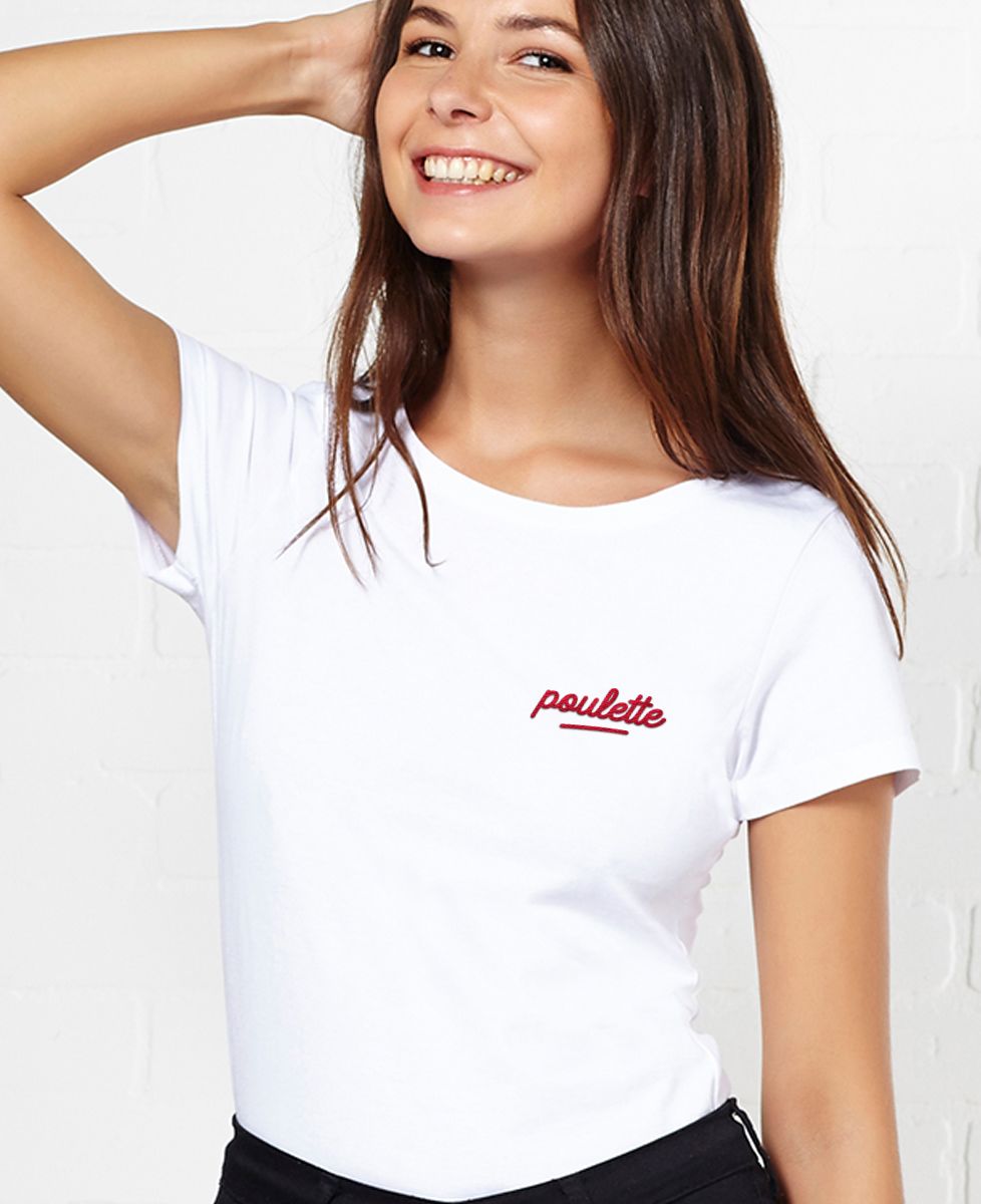 Women's T-Shirt Chicken (embroidered) - Couple gifts, Animals