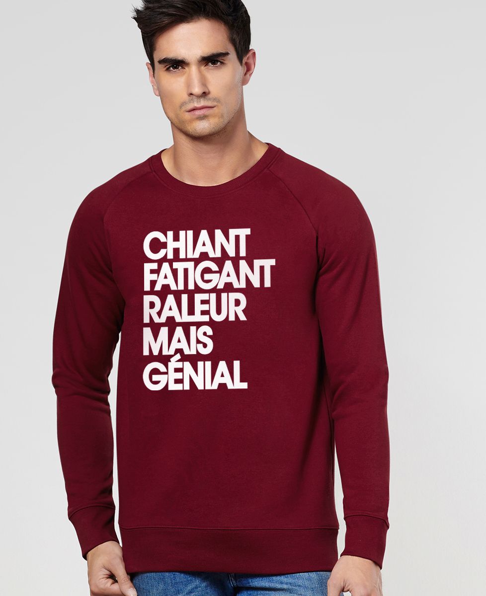 Sweatshirt homme Chiant fatiguant râleur mais génial