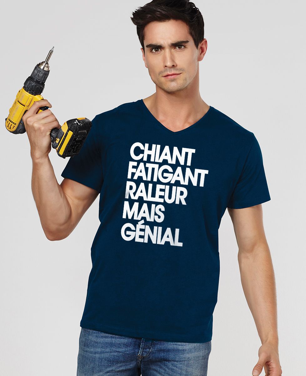 T-Shirt homme Chiant fatiguant râleur mais génial