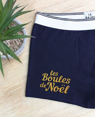 Boxer Les boules de Noël brodé