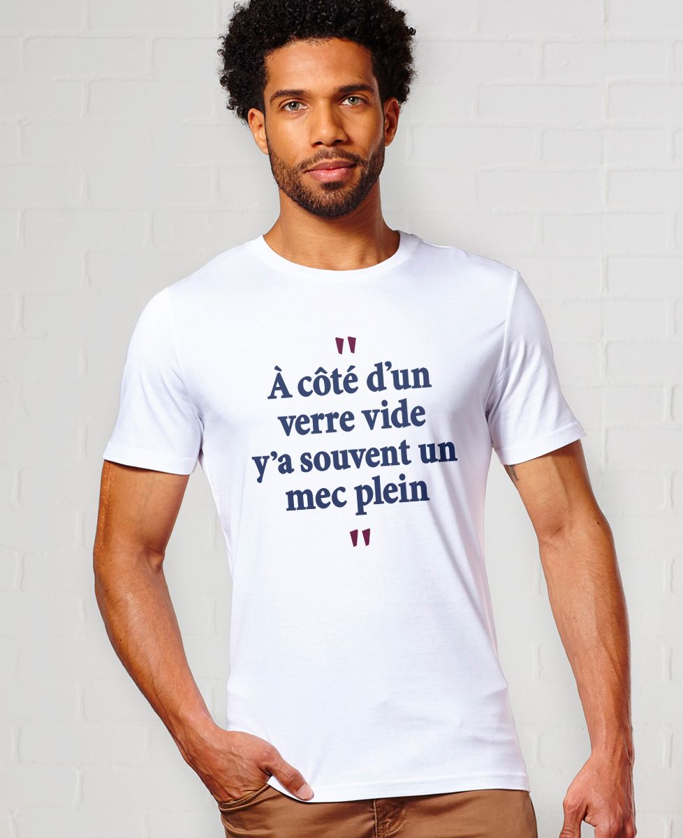 T-shirt homme A côté d'un verre vide - Apéro