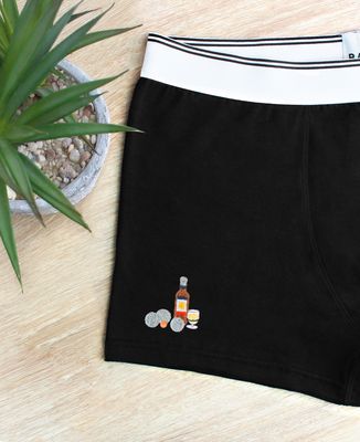 Boxer P'tit jaune & pétanque (brodé) - Apéro