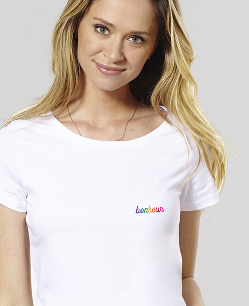T-shirt femme Bonheur (brodé)
