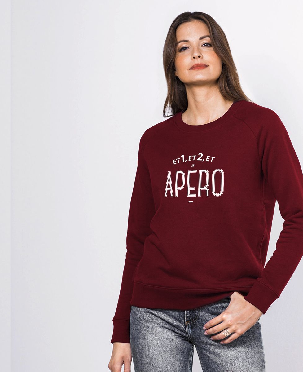 Sweatshirt femme Et 1, et 2 et apéro