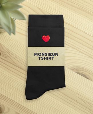 Men's socks Heart (embroidered) - Couple gifts