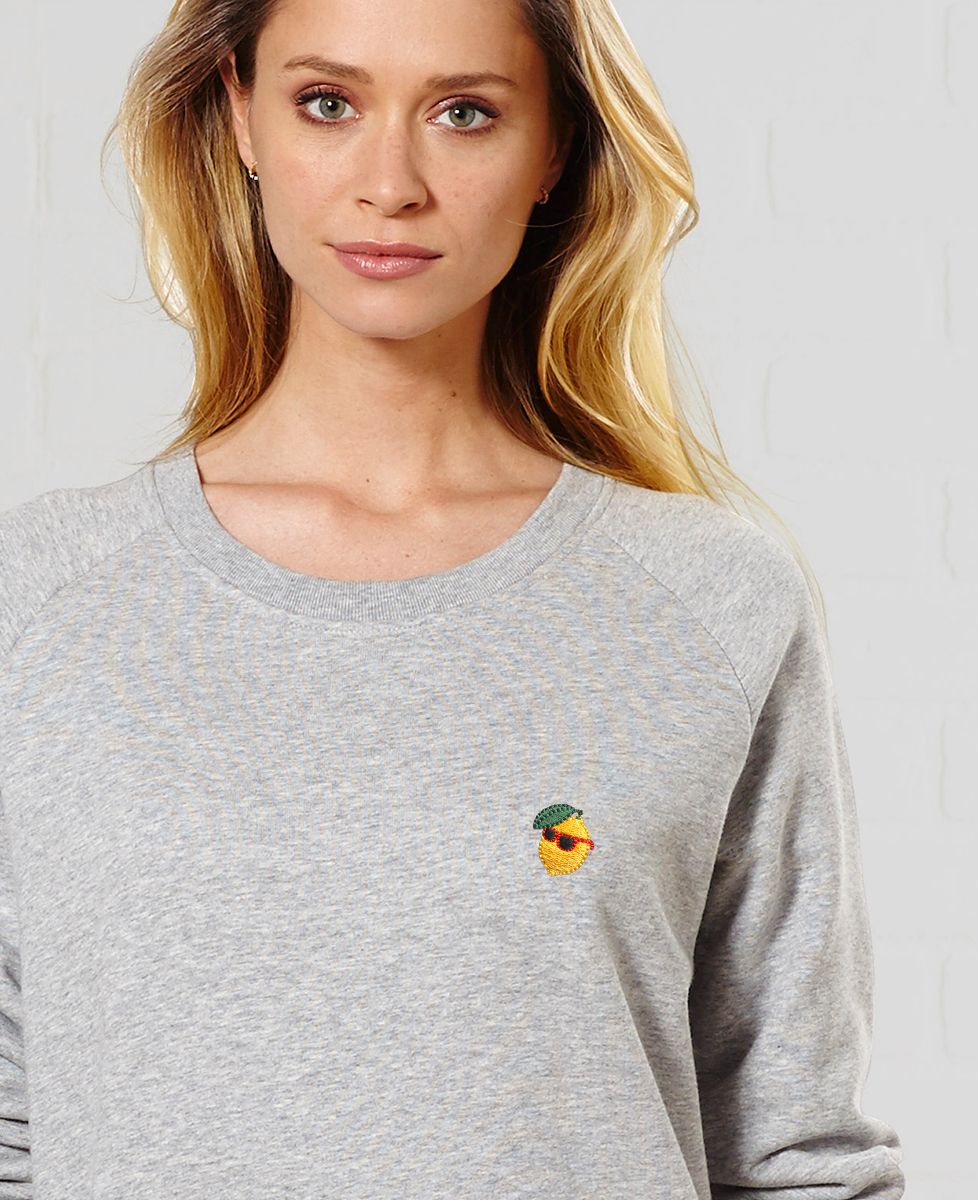 Sweatshirt Frau Coole Zitrone (gestickt)