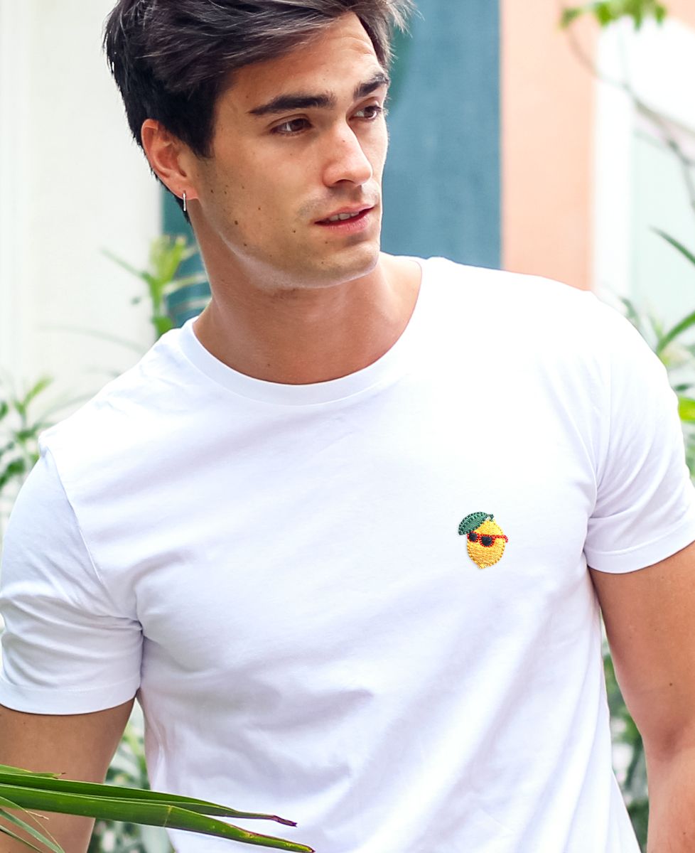T-Shirt für Männer Coole Zitrone (gestickt)