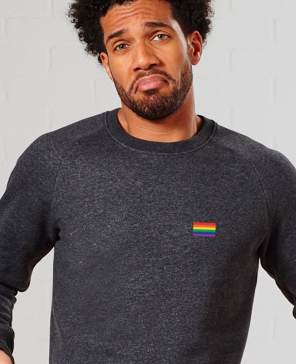 Sweatshirt homme Drapeau LGBT (brodé)