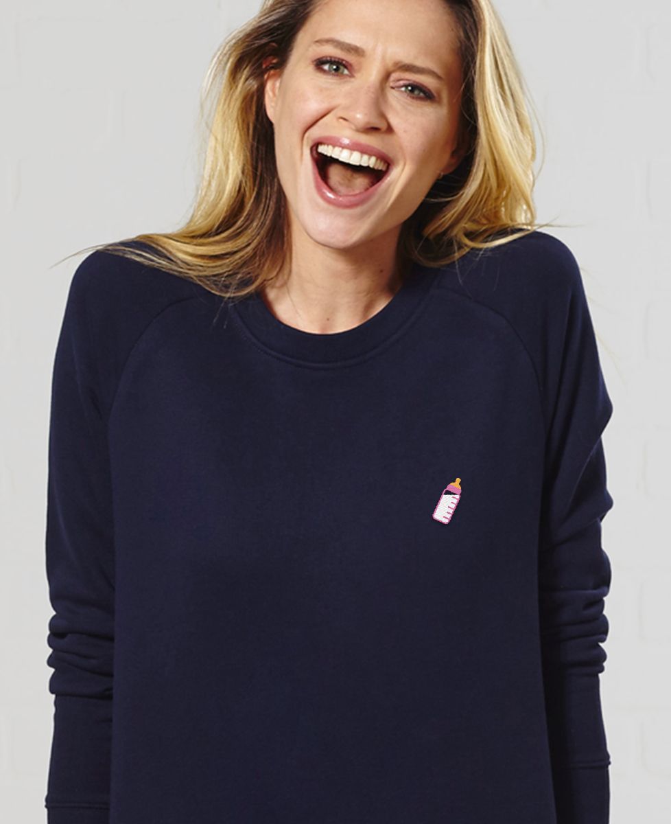 Sweatshirt femme Biberon rose (brodé)