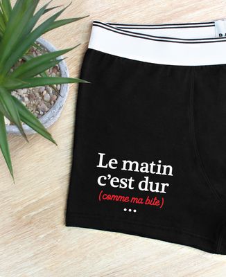 Boxer Le matin c'est dur - Cadeaux Couple