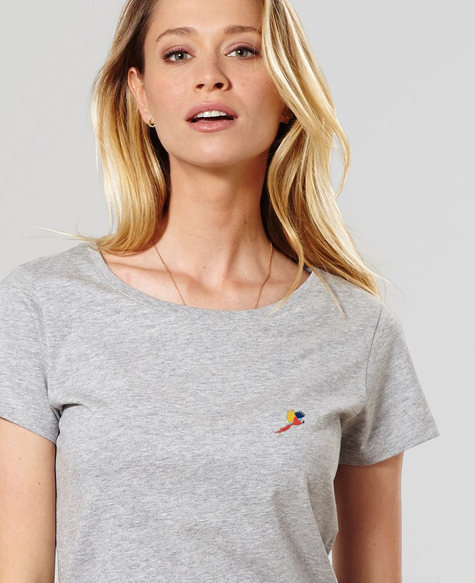 T-Shirt Frau Papagei (bestickt) - Tiere