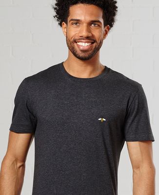 T-shirt homme Abeille (brodé) Noir chiné XS Col rond