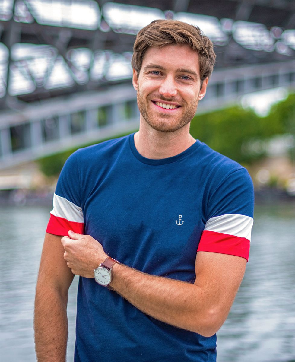 Filgood men's recycled t-shirt Filgood Small anchor (embroidered)