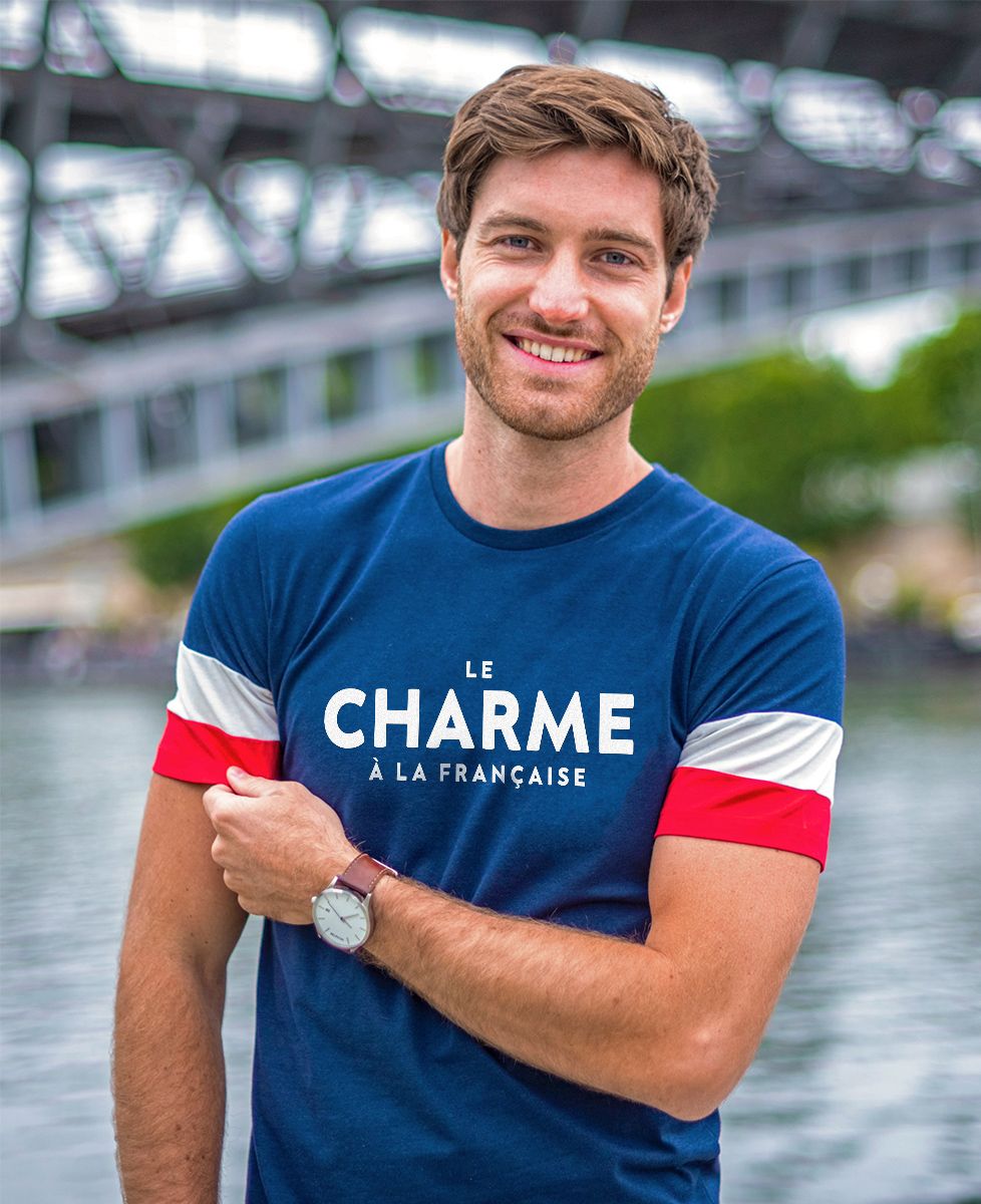 T-shirt homme recyclé Filgood Le charme à la française (effet velours)