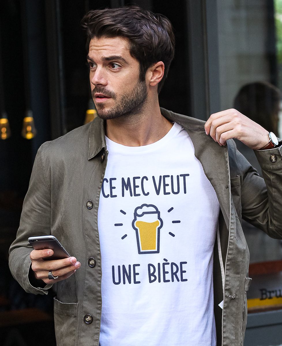 T-shirt homme Ce mec veut une bière - Apéro