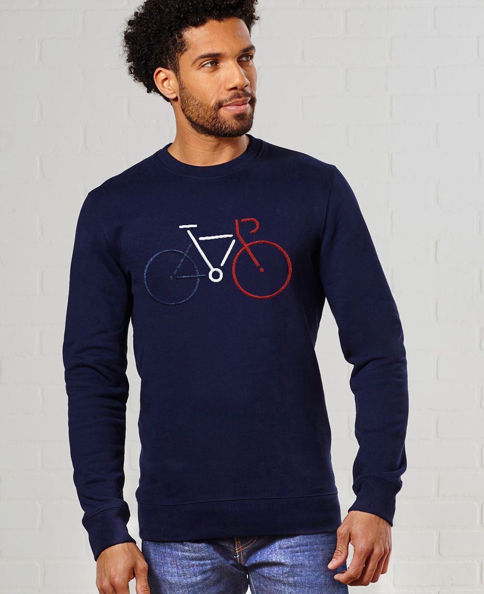 Sweatshirt Mann Großes Fahrrad (bestickt) - Sport, Fahrrad