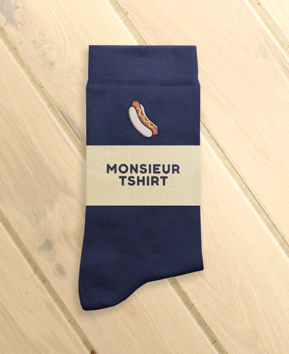 Chaussettes homme Hot dog (brodé)