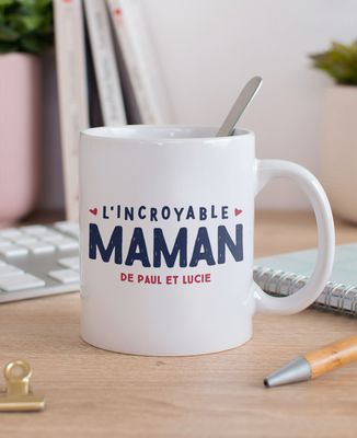 Mug L'incroyable maman personnalisé - Cadeaux Maman, Cadeaux Mamie, Future Maman