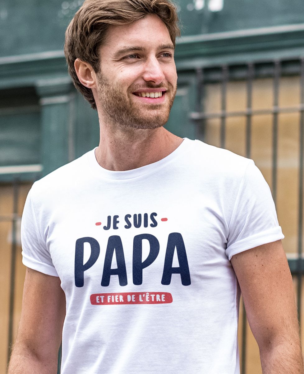 T-shirt homme Je suis papa et fier de l'être - Cadeaux Papa